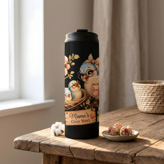 Bouteilles Isothermes Tasse thermique noire "Le nid douillet de Maman"