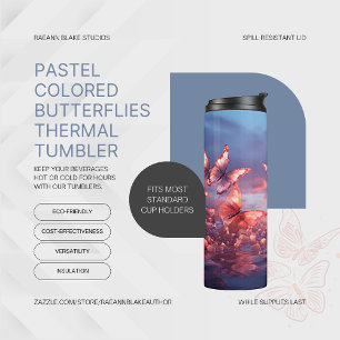 Bouteilles Isothermes Tasse Thermique Papillons aux Couleurs Pastel