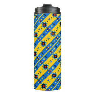 Bouteilles Isothermes Tasse thermique tribale bleue et jaune