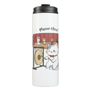 Bouteilles Isothermes Tasses thermiques chat drôle, musique et amis
