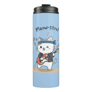 Bouteilles Isothermes Tasses thermiques de chat de musique drôle jouant