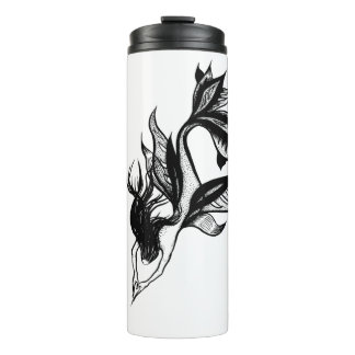 Bouteilles Isothermes Tatouage de sirène style brosse dessin d'encre omb