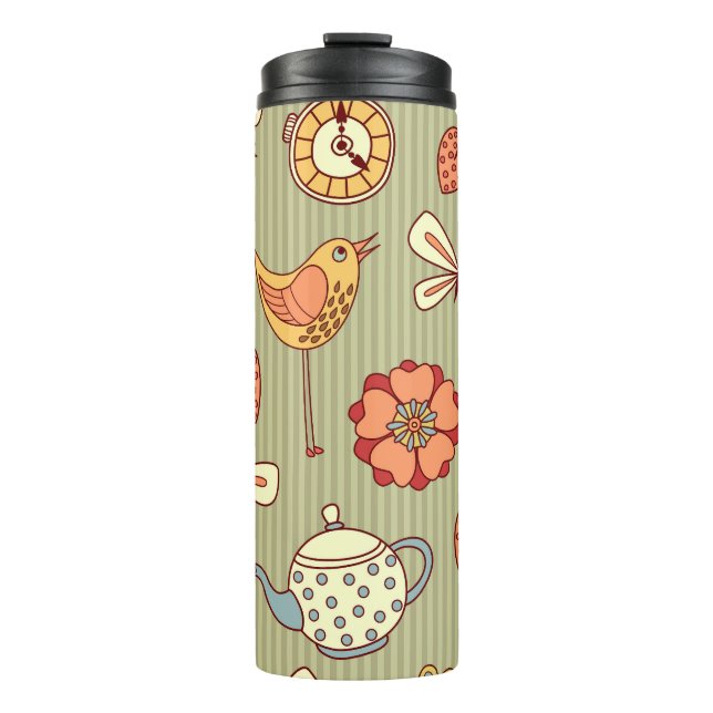 Bouteilles Isothermes Tea Party d'été : Motif sans couture (Devant)