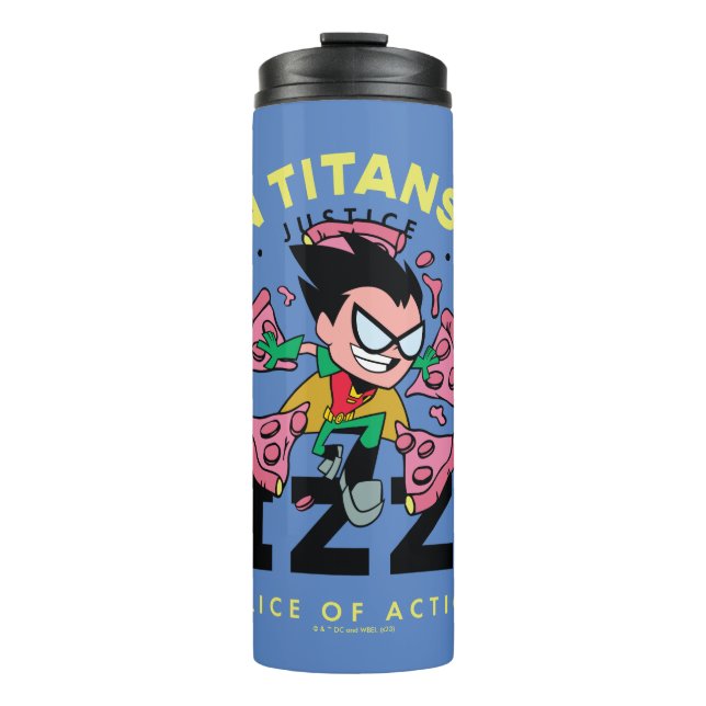 Bouteilles Isothermes Teen Titans Go ! Robin "Truth Justice Pizza" (Devant)