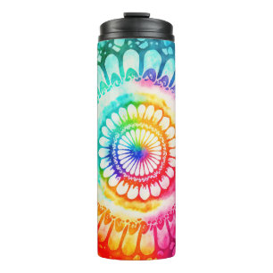 Bouteilles Isothermes Teinture arc-en-ciel Rétro Hippie Groovy