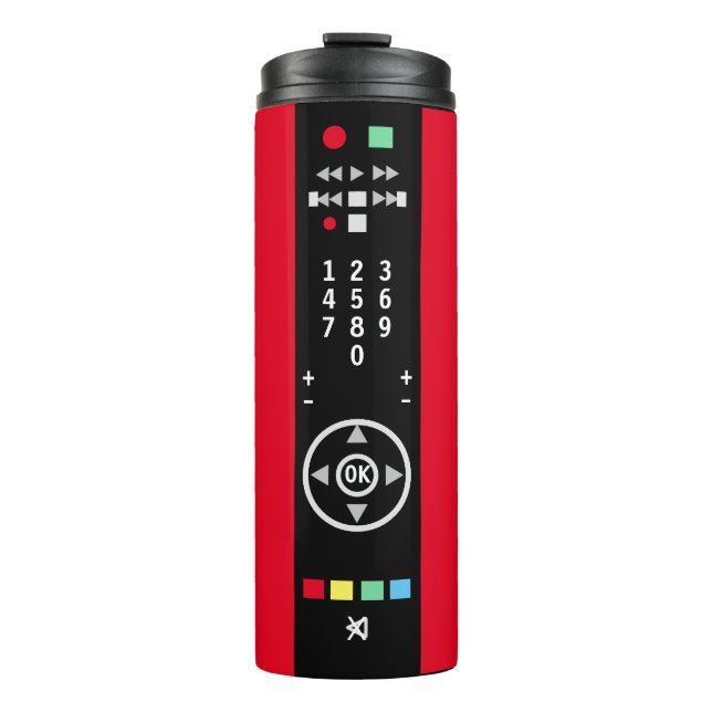 Bouteilles Isothermes Télécommande TV drôle rouge noir (Devant)