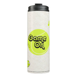 Bouteilles Isothermes Tennis Sports Tumbler avec la citation JEU ON