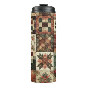 Bouteilles Isothermes Terre cuite Patchwork Quilt Rustique Boho Floral