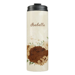Bouteilles Isothermes terre cuite ton floral mariage terre