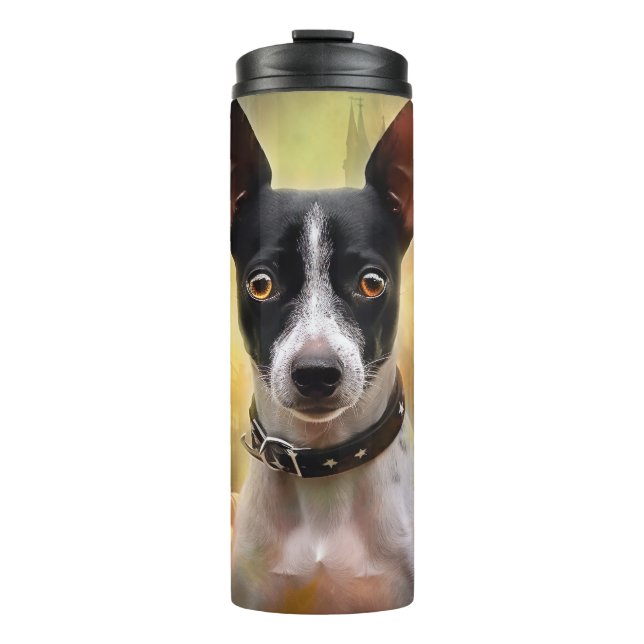 Bouteilles Isothermes Terrorisant Rat Terrier d'Halloween avec des citro (Devant)