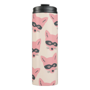 Bouteilles Isothermes Têtes Bandit Fox : Motif rose beige