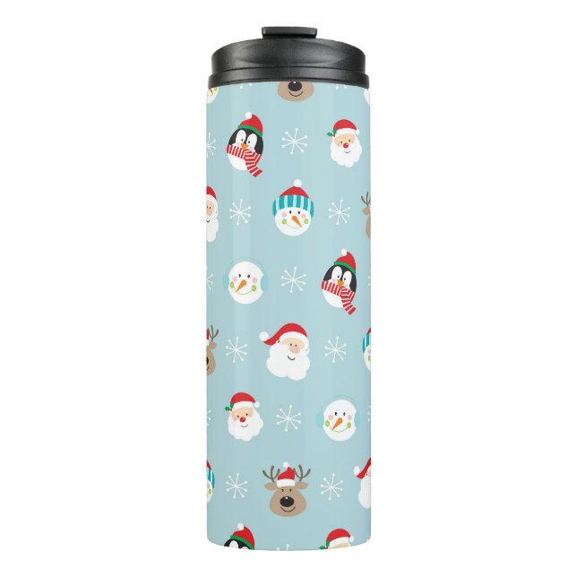 Bouteilles Isothermes Têtes de personnage de Noël : Enveloppement festif (Devant)