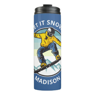 Bouteilles Isothermes Texte et nom personnalisés SNOWBOARDER