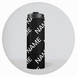 Bouteilles Isothermes Texte personnalisable Moderne gras Noir & Blanc
