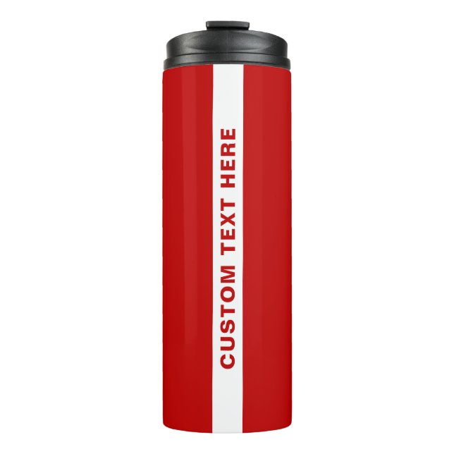Bouteilles Isothermes Texte personnalisé Stylé Rouge Blanc (Devant)
