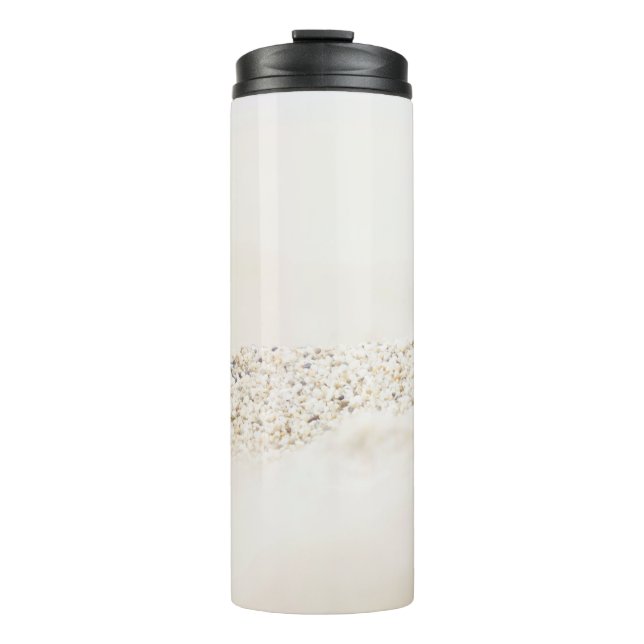 Bouteilles Isothermes textile floral blanc et brun (Devant)