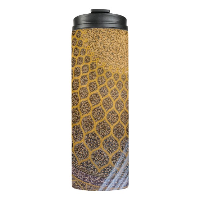 Bouteilles Isothermes textile floral jaune et bleu (Devant)