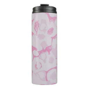 BOUTEILLES ISOTHERMES TEXTILE FLORAL ROSE ET BLANC