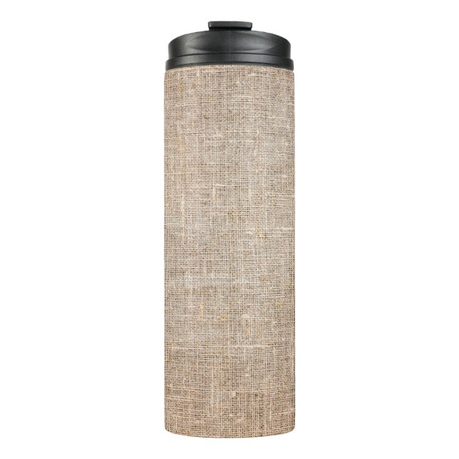 Bouteilles Isothermes Textile jute texture tissu brun (Devant)