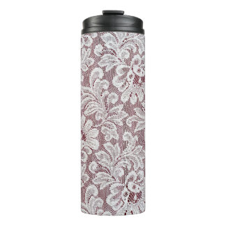 Bouteilles Isothermes Texture de dentelle d'élégance blanche avec bea sa