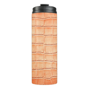 Bouteilles Isothermes Texture en cuir de reptile orange