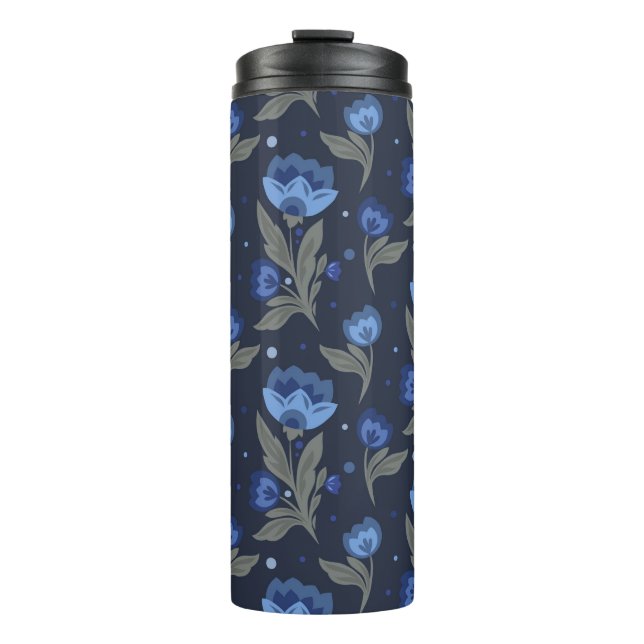 Bouteilles Isothermes Texture florale d'art populaire rustique (Devant)
