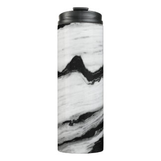 Bouteilles Isothermes texture naturelle en marbre noir et blanc, luxueux