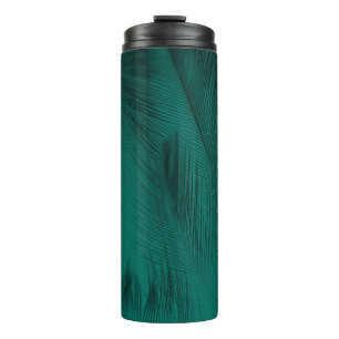 Bouteilles Isothermes Texture Vintage de plumes vert foncé