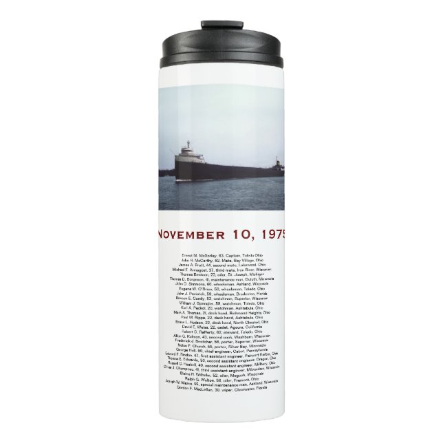 Bouteilles Isothermes The Edmund Fitzgerald with Crew Names Mug (Devant)