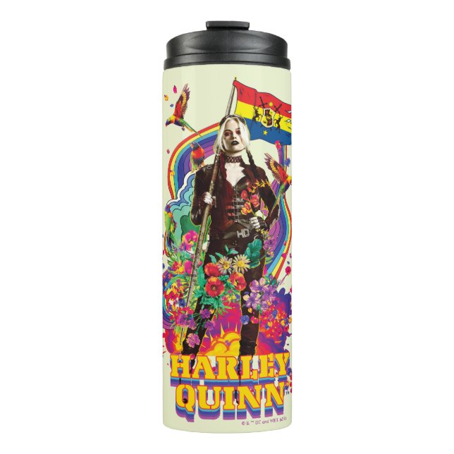 Bouteilles Isothermes The Suicide Squad | Harley Quinn Flowers & Rainbow (Devant)