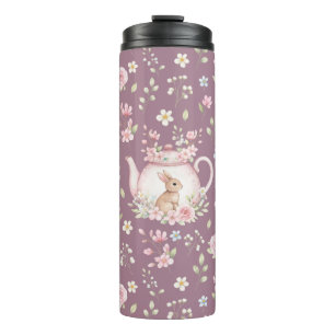 Bouteilles Isothermes Théière Lapin Fantaisiste Floral Printemps 