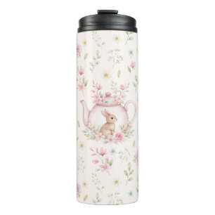 Bouteilles Isothermes Théière Lapin Fantaisiste Floral Printemps