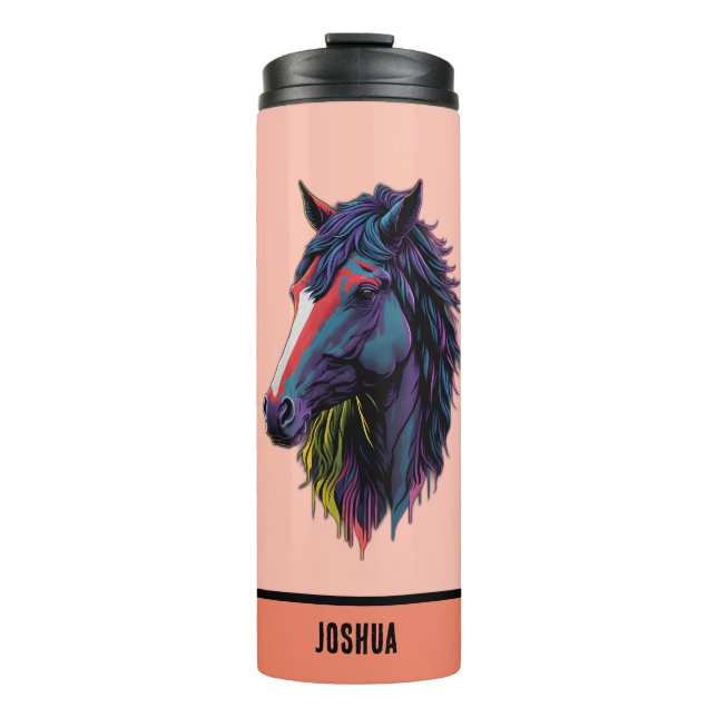 Bouteilles Isothermes Thème Cheval Tan pour les passionnés d'équitation (Devant)