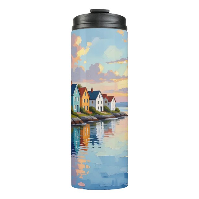 Bouteilles Isothermes Thème côtier | Maisons de plage sur la baie   (Devant)