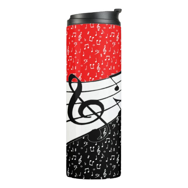 Bouteilles Isothermes Thème musical rouge et noir (Tourné sur la gauche)
