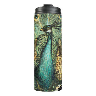 Bouteilles Isothermes Theo Van Hoytema Vintage Peacock Open Wings Peafow