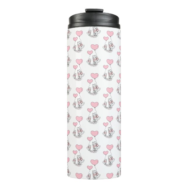 Bouteilles Isothermes Thermal Tumbler Cat Kitten Pink Hearts (Devant)