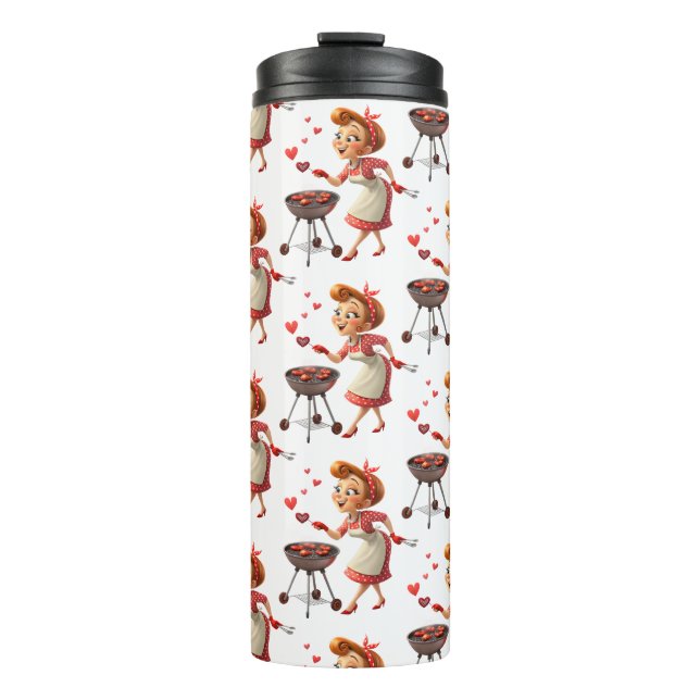 Bouteilles Isothermes Thermal Tumbler Lady Cooking Red Hearts (Devant)