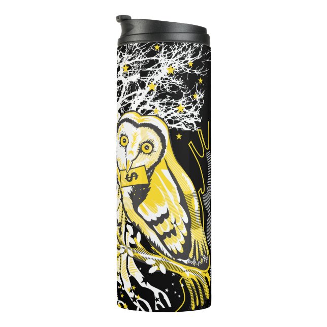 Bouteilles Isothermes Thermal Tumbler – Urban Tree Owl & Wealth Surreal  (Tourné sur la droite)