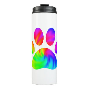 Bouteilles Isothermes Tie Dye Chien Empreinte de patte Graphic