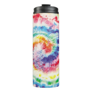 Bouteilles Isothermes Tie Dye Swirl. Motif de Tiedye sans couture. Fabr