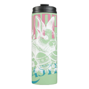 Bouteilles Isothermes Timbre de lapin de Pâques sauteur rose