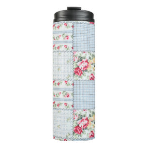 Bouteilles Isothermes Tissu aux Roses : Élégant Fond de Design