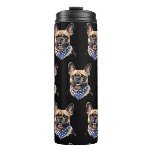 Bouteilles Isothermes Tissu de cou de bouledogue français Fête du Travai