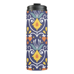 Bouteilles Isothermes Tissu Ikat artisanal. Un motif sans couture ethniq