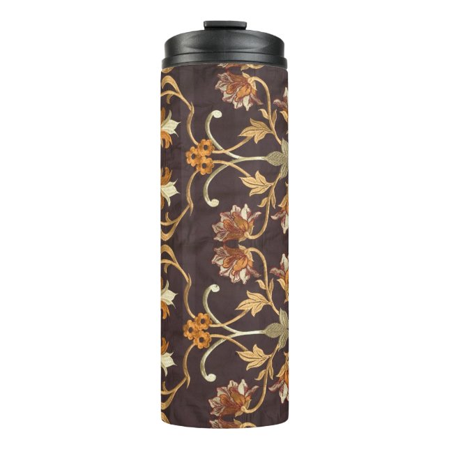 Bouteilles Isothermes Tissu vintage avec fleurs brodées, dossier (Devant)