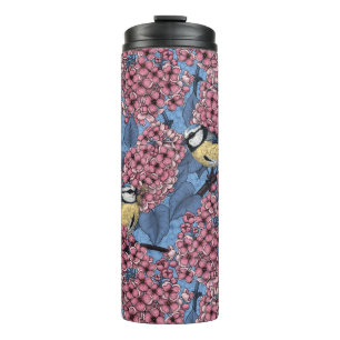 Bouteilles Isothermes Tit birds dans le jardin lilas