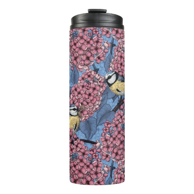 Bouteilles Isothermes Tit birds dans le jardin lilas (Devant)