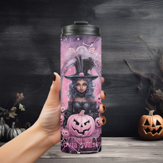 Bouteilles Isothermes Toiles d'araignées rose Halloween Personnalisées