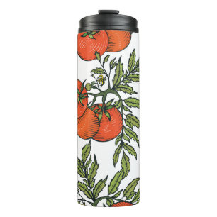 Bouteilles Isothermes Tomate Vintage : Illustration du marché agricole.